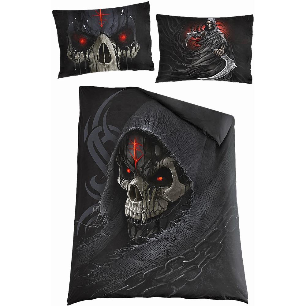 Spiral - DARK DEATH Dekbedovertrekset - Eenpersoons - Zwart